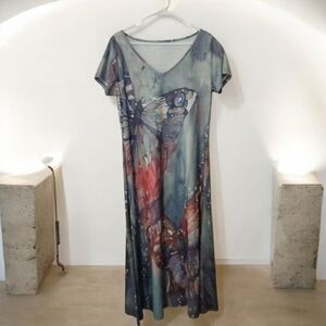 Maxi Dress With Butterfly Pattern